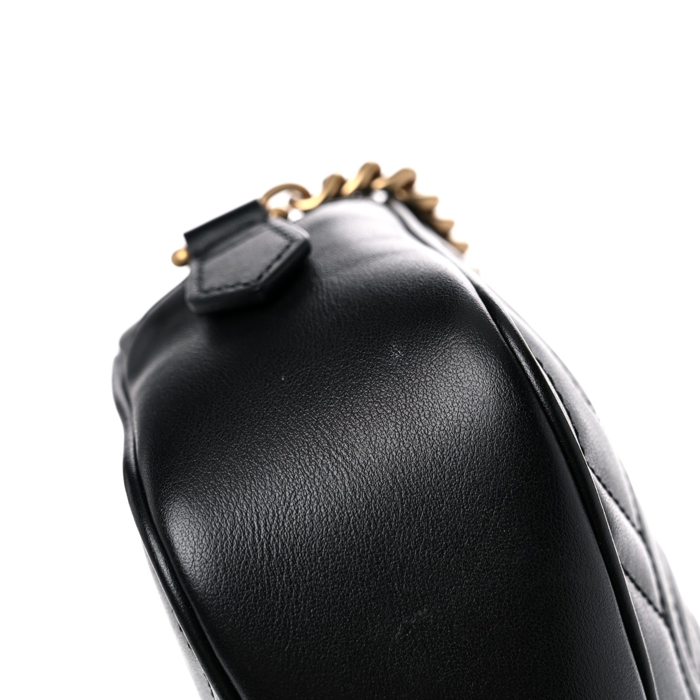 Calfskin Matelasse Mini GG Marmont Chain Shoulder Bag Black