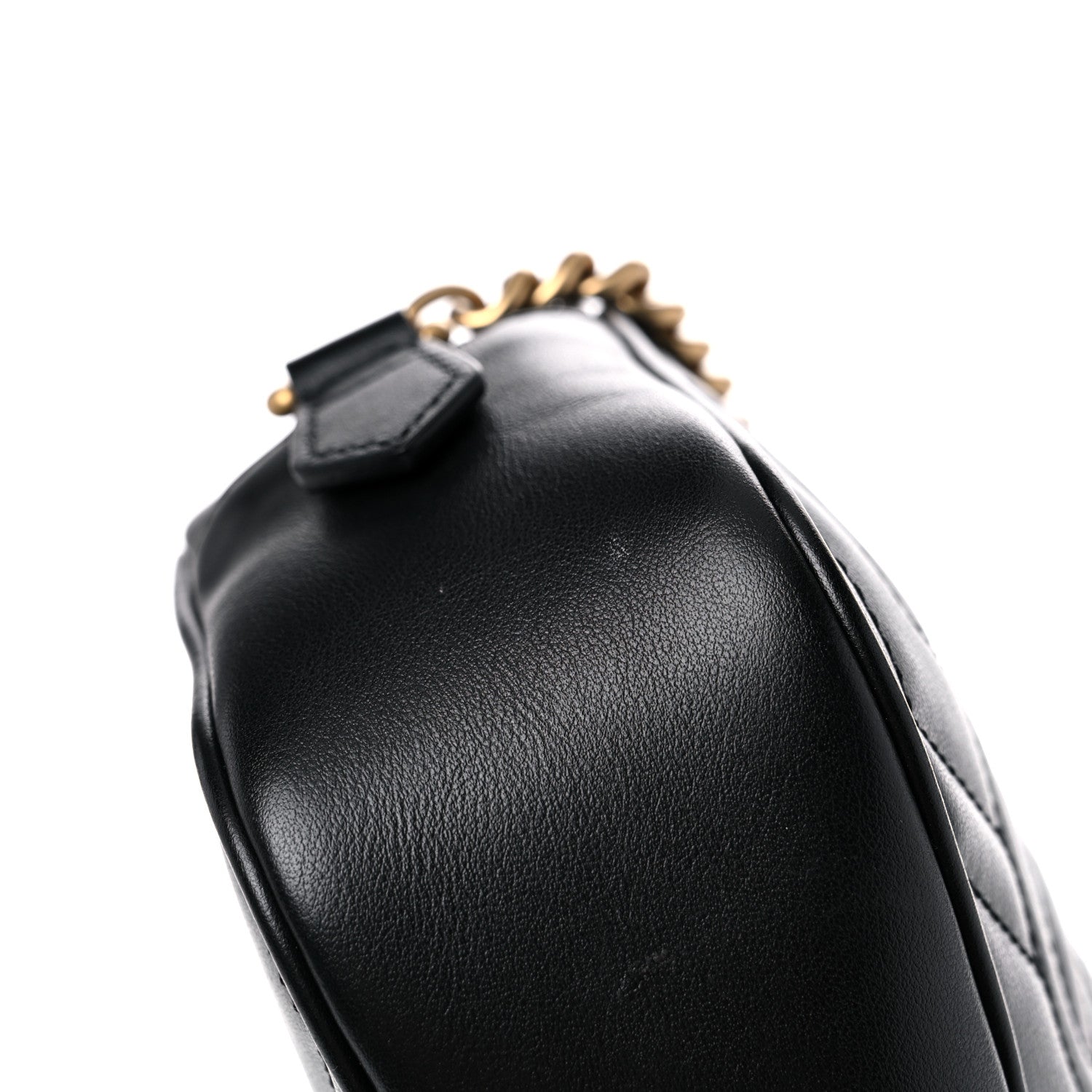Gucci Calfskin Matelasse Mini GG Marmont Chain Shoulder Bag Black 14 of 16