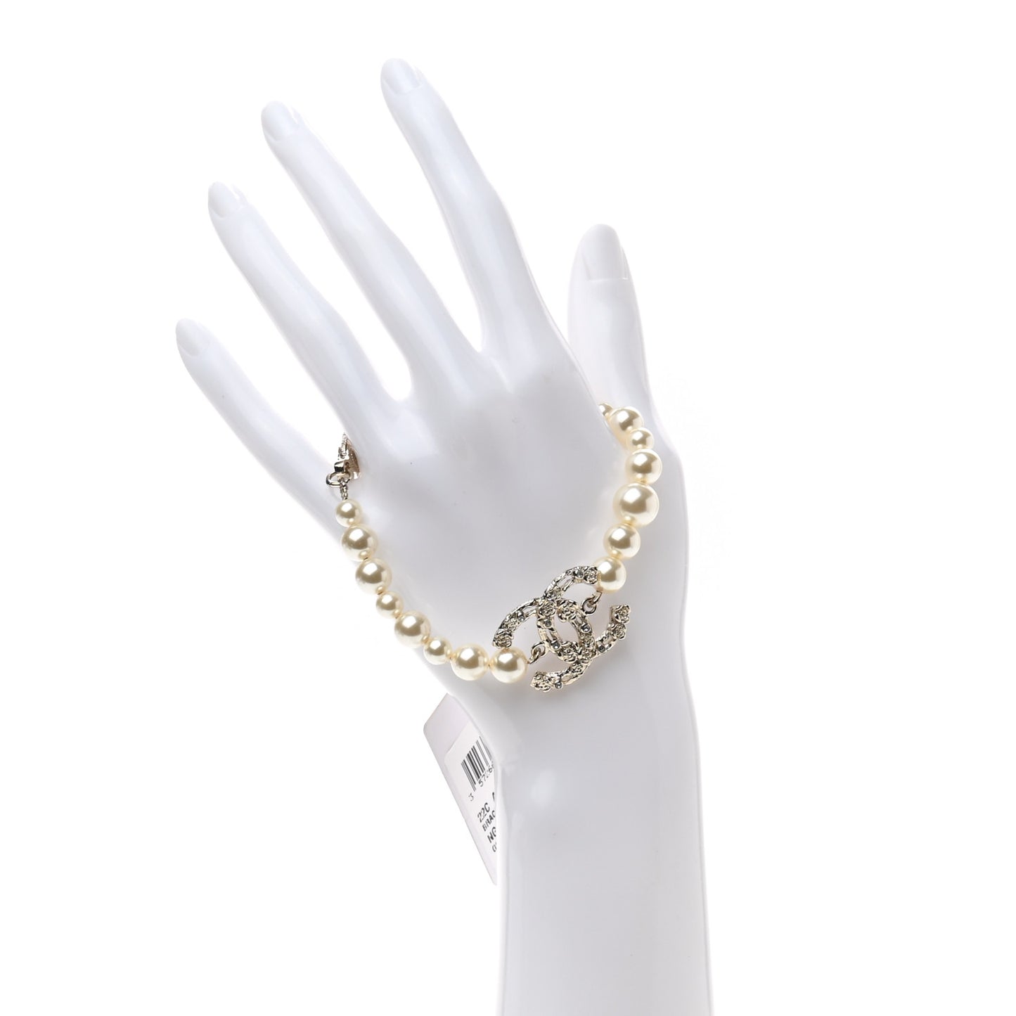 Pearl Crystal CC Bracelet Gold