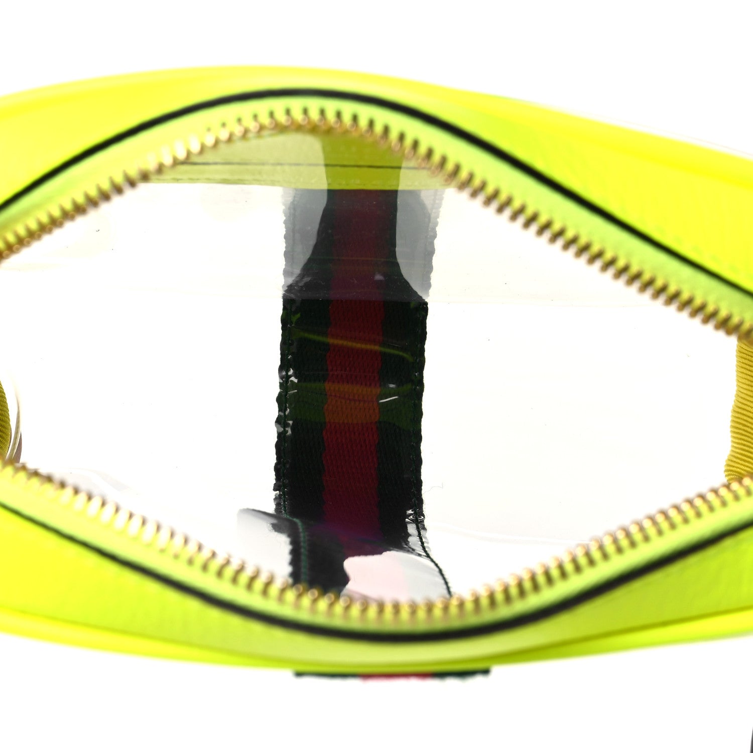 Gucci Vinyl Web Mini Ophidia Transparent Shoulder Bag Yellow Fluo 5 of 9
