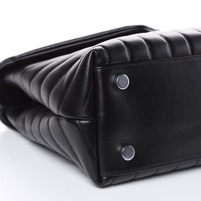 Saint Laurent Calfskin Y Quilted Monogram Medium Loulou Satchel Black 9 of 10