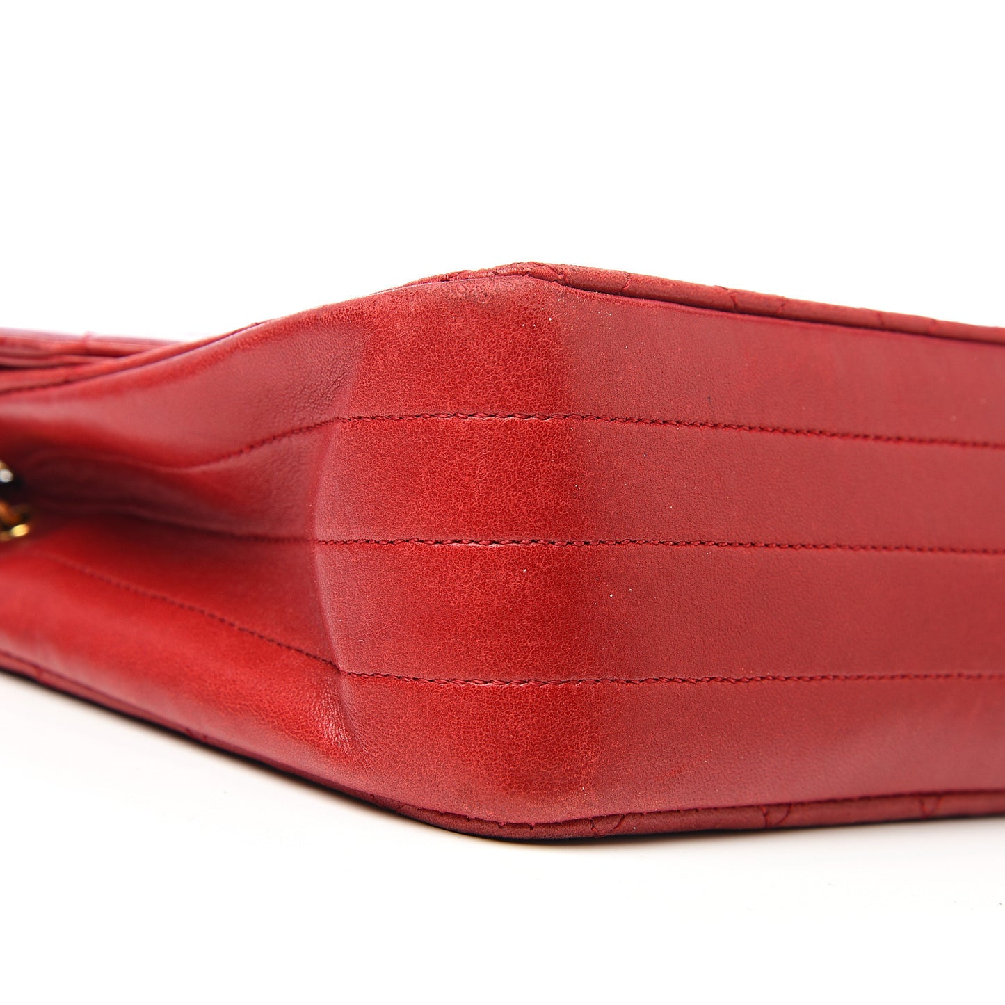 Lambskin Quilted Small Single Flap Red