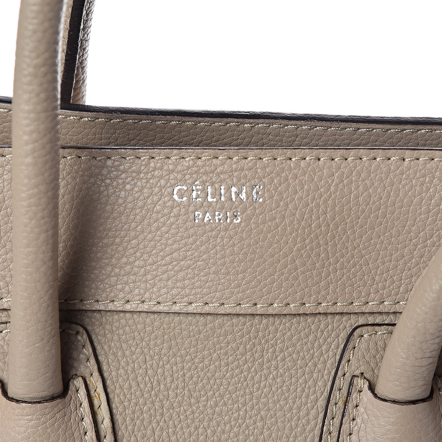 Celine Drummed Calfskin Micro Luggage Dune 9 of 11