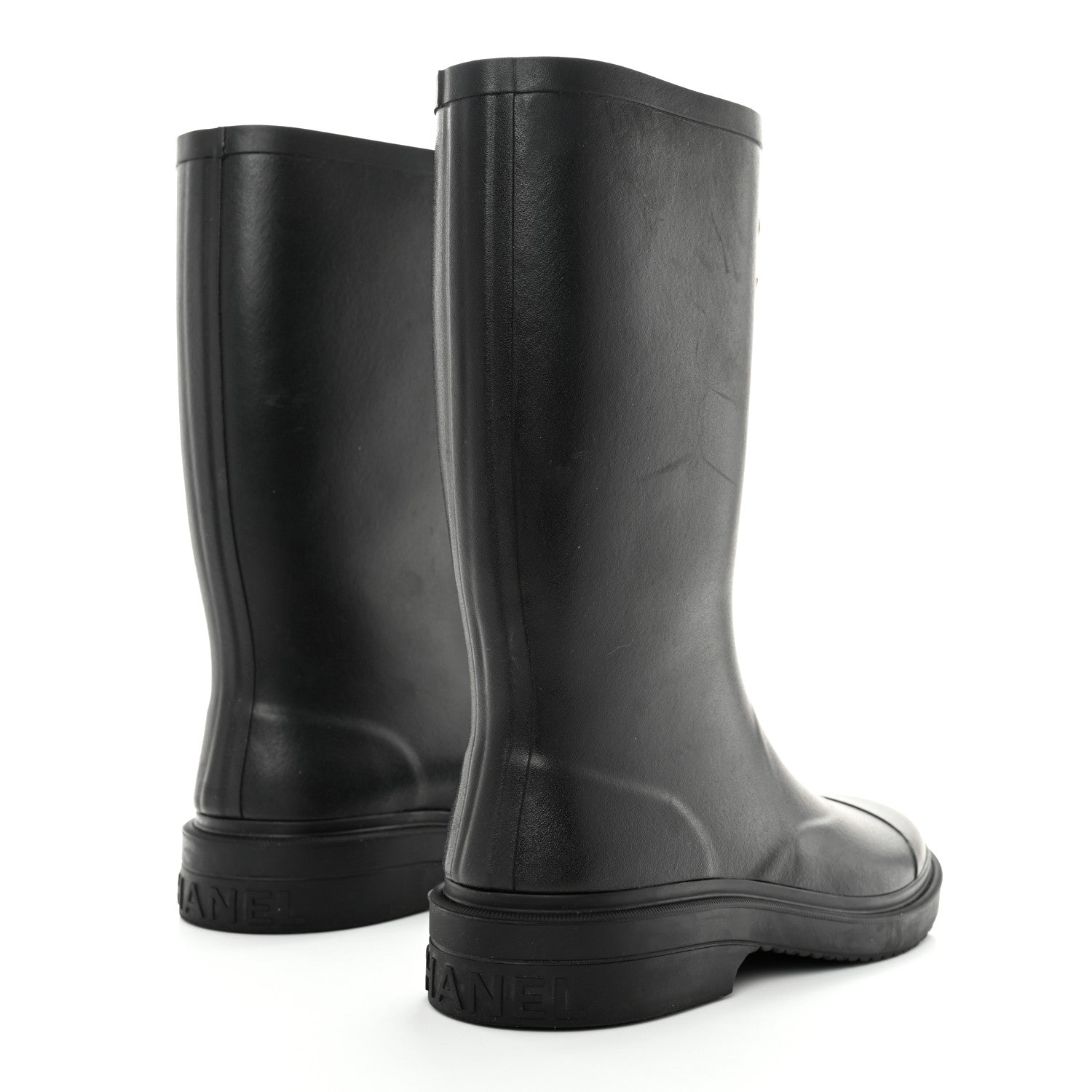 Chanel Caoutchouk CC High Boots 40 Black 4 of 9