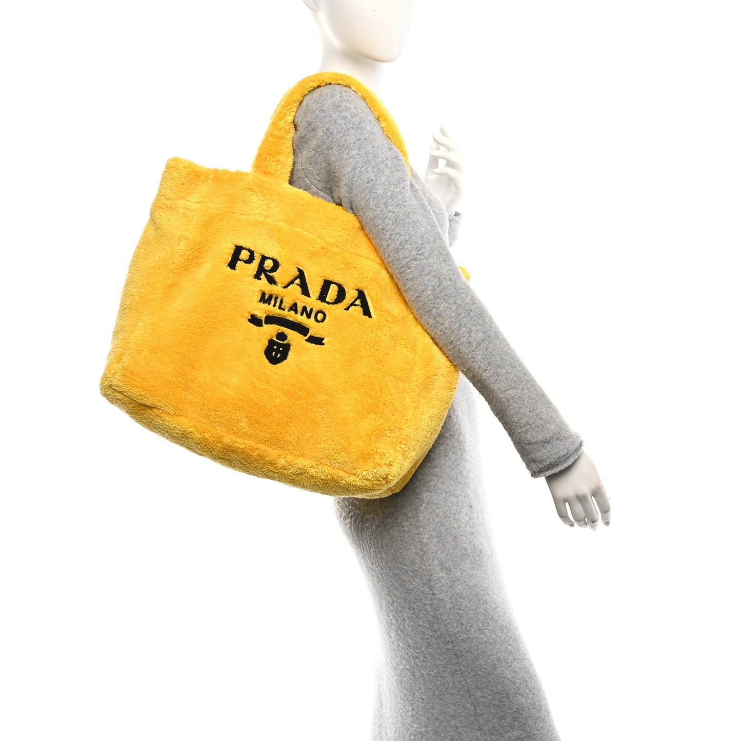 Terry Cloth Tote Bag Giallo Black