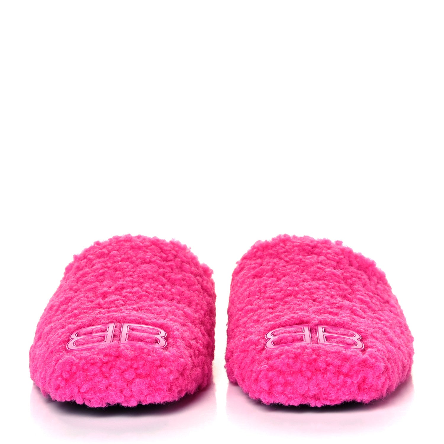 Balenciaga Faux Shearling Cosy BB Mules 38.5 Pink 2 of 7