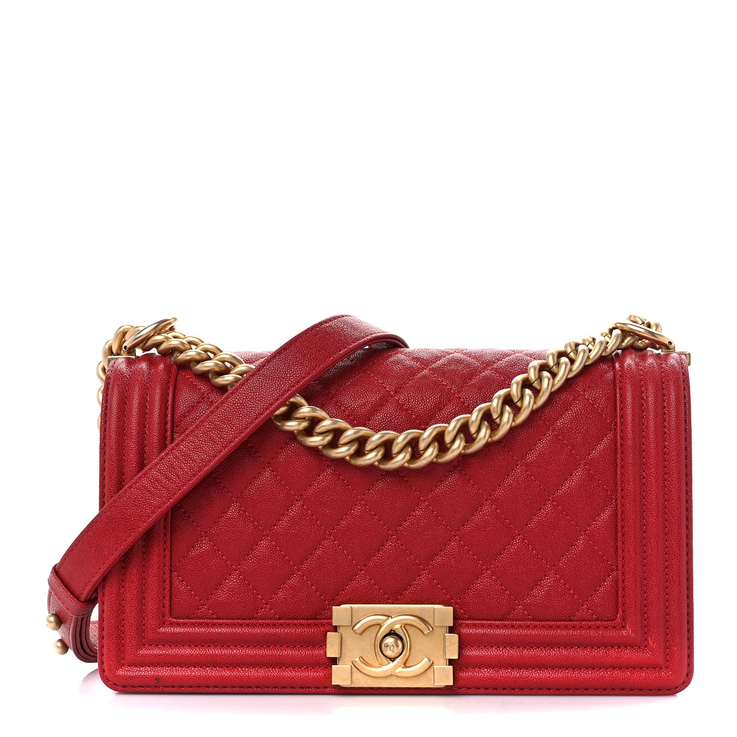 Chanel Caviar Quilted Medium Boy Flap Dark Red 1 of 11