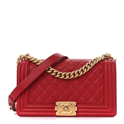 Chanel Caviar Quilted Medium Boy Flap Dark Red 1 of 11