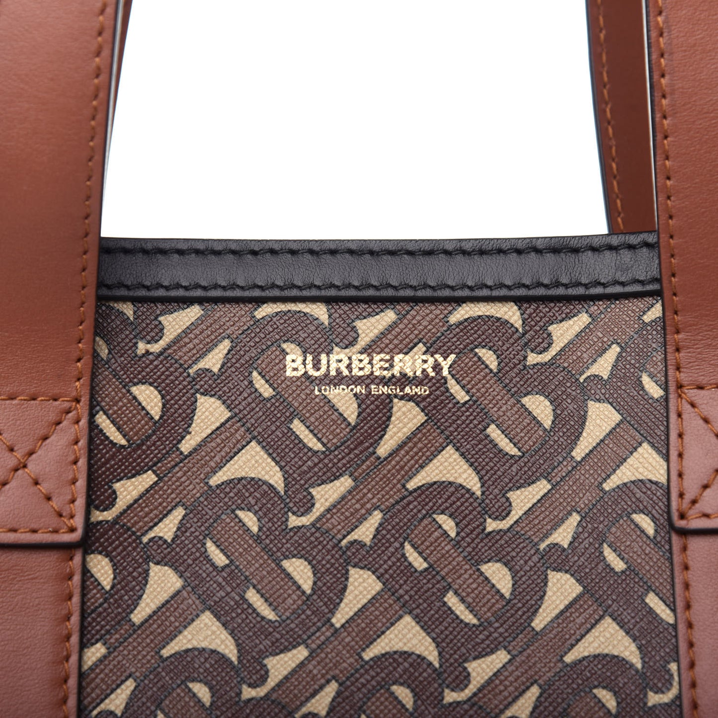 E-Canvas Monogram Stripe Book Tote Bridle Brown