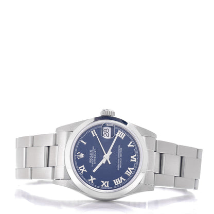 Rolex Stainless Steel 31mm Oyster Perpetual Datejust Watch Blue Roman 78240 2 of 4