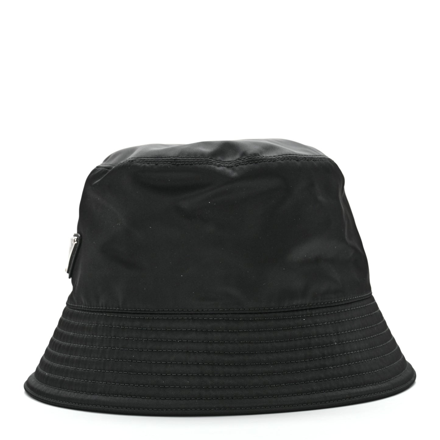 Re-Nylon Metal Triangle Logo Womens Bucket Hat M Black