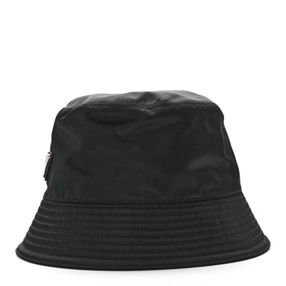 Prada Re-Nylon Metal Triangle Logo Womens Bucket Hat M Black 4 of 8