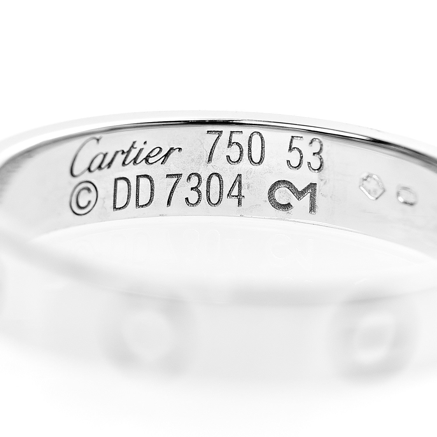 Cartier 18K White Gold 3.5mm LOVE Wedding Band Ring 53 6.25 3 of 3