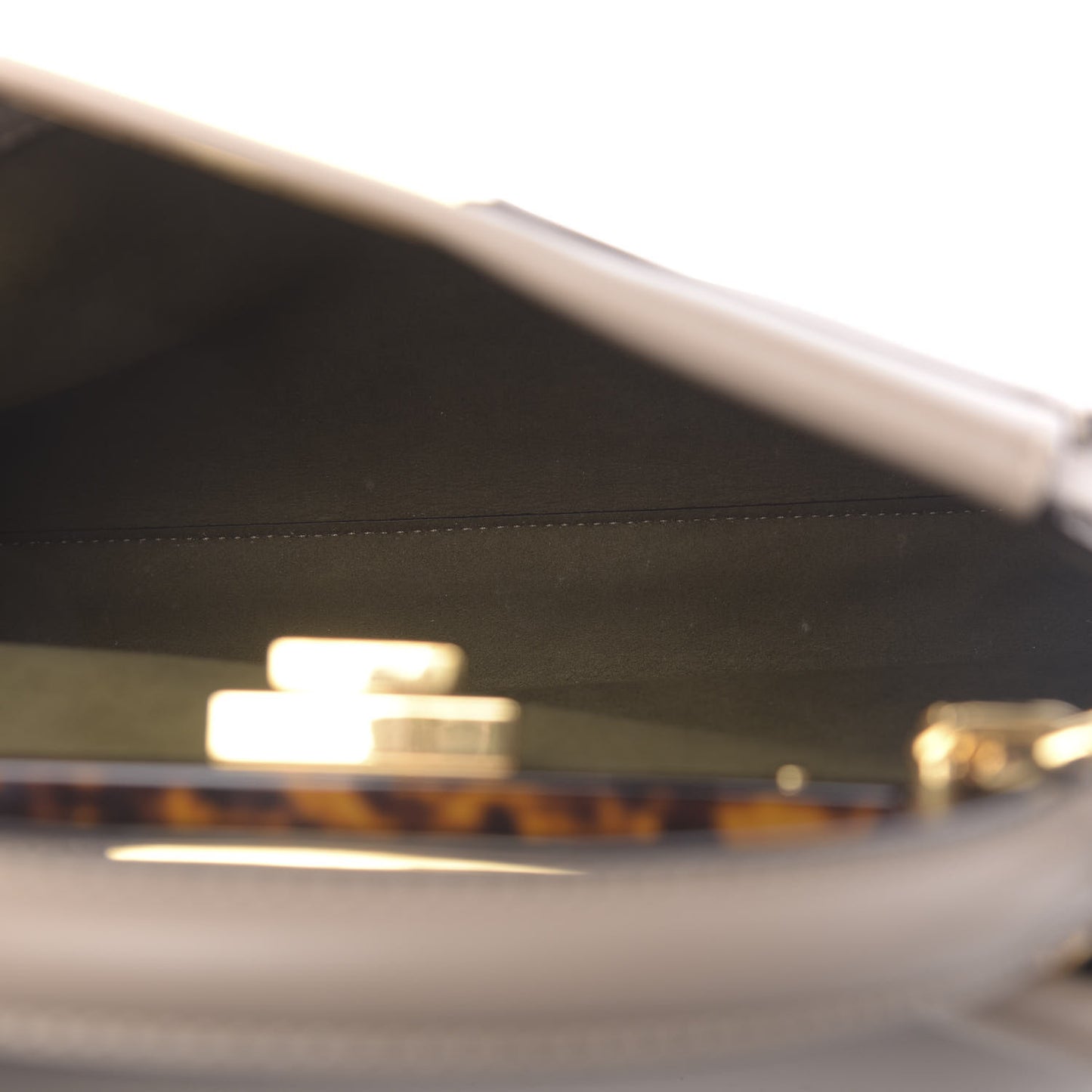 Vitello Seta Plexiglass Tortoise Medium Peekaboo Iconic Satchel Tortora
