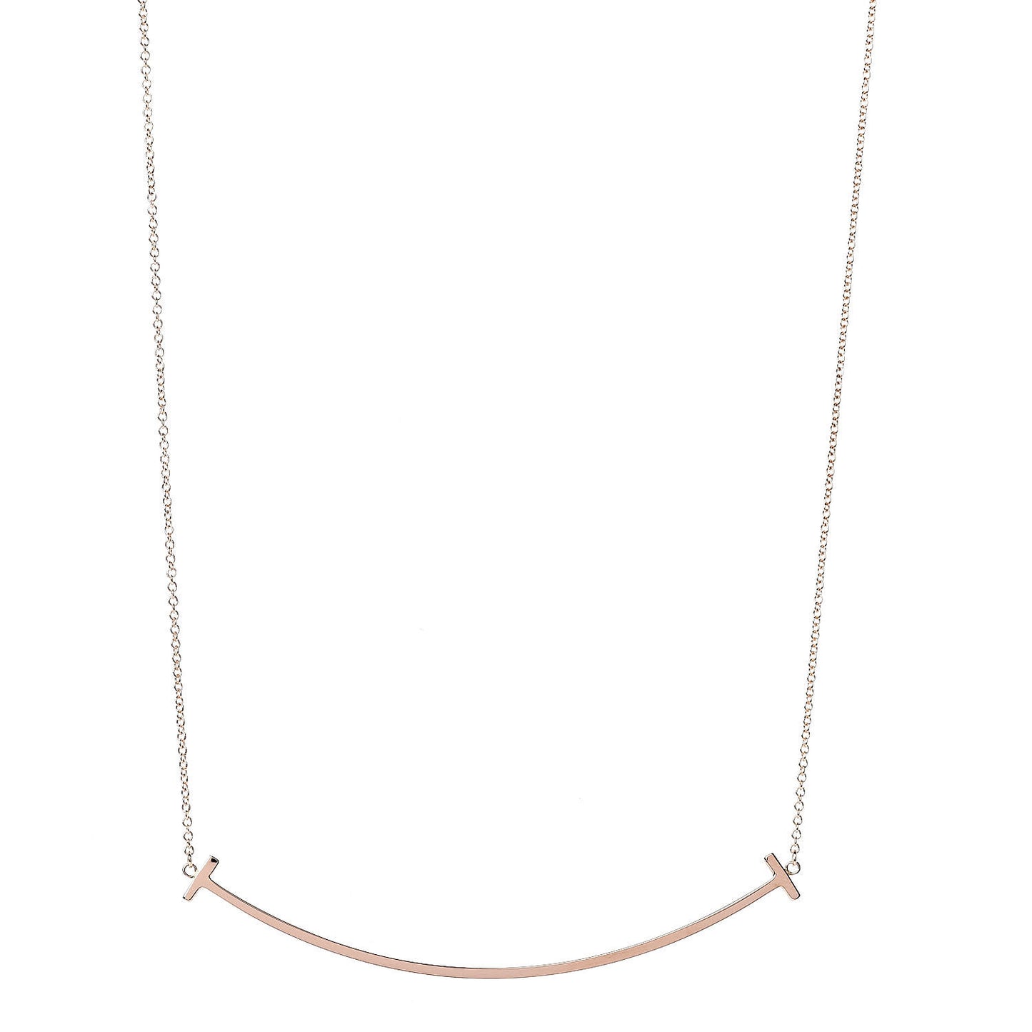 18K Rose Gold T Smile Pendant Necklace
