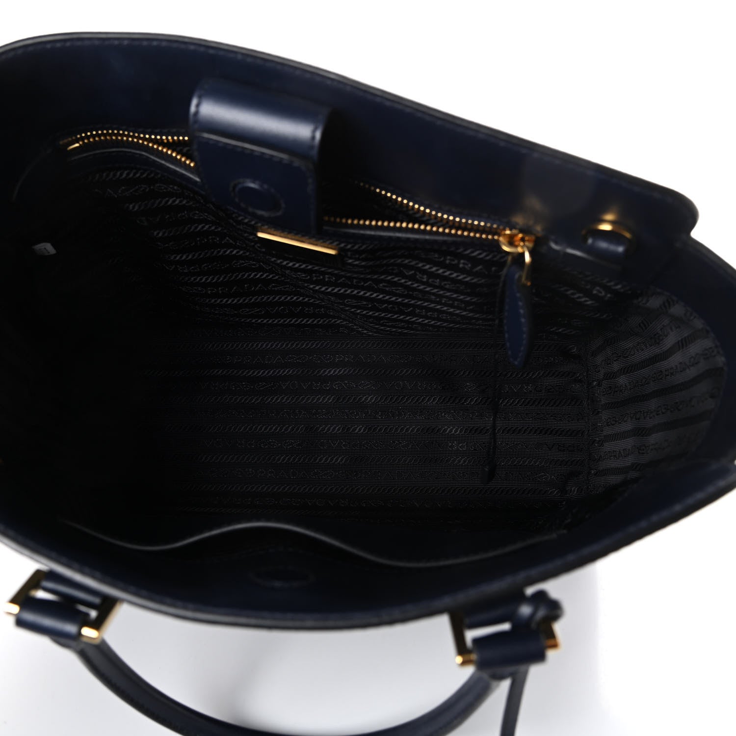 Prada Saffiano Soft Calfskin Small Zippered Tote Black 5 of 9