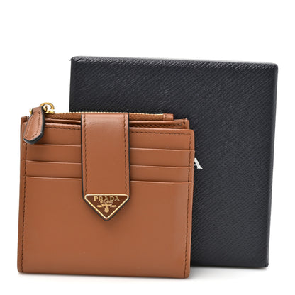 Prada Calfskin Small Triangle Wallet Cognac 10 of 10