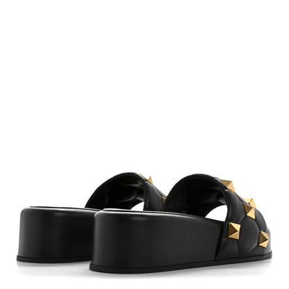 Valentino Garavani Nappa Roman Stud 30/50mm Platform Slide Sandals 37.5 Black 5 of 9