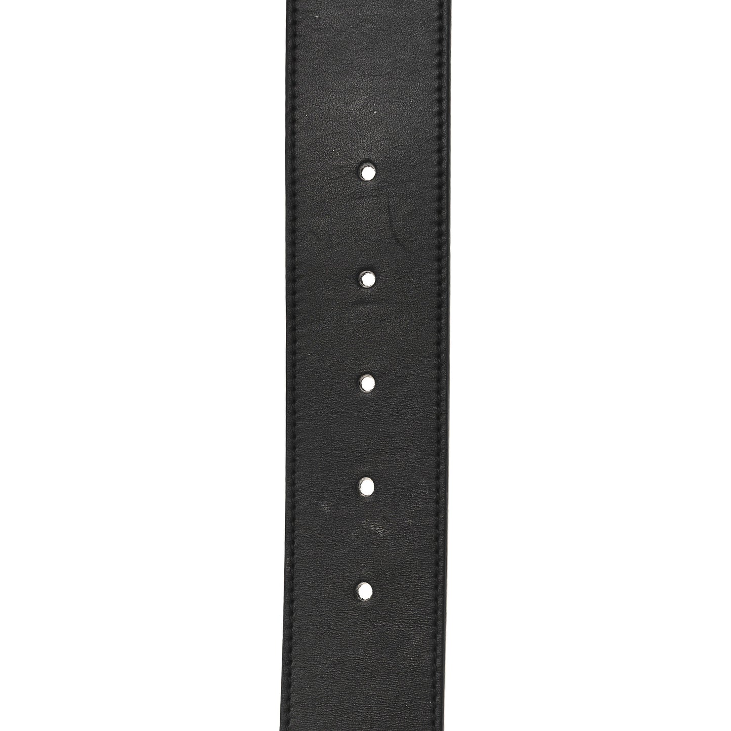 Moon Calfskin Pearl Double G 40mm Belt 90 36 Black Cream