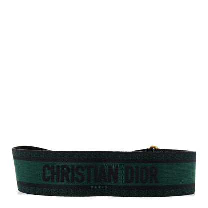 Christian Dior Canvas Embroidered Shoulder Strap Dark Green 2 of 8