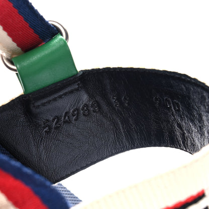 Gucci Nylon Stripe Logo Sylvie Web Platform Slingback Sandals 39 Green Red Ecru 8 of 10