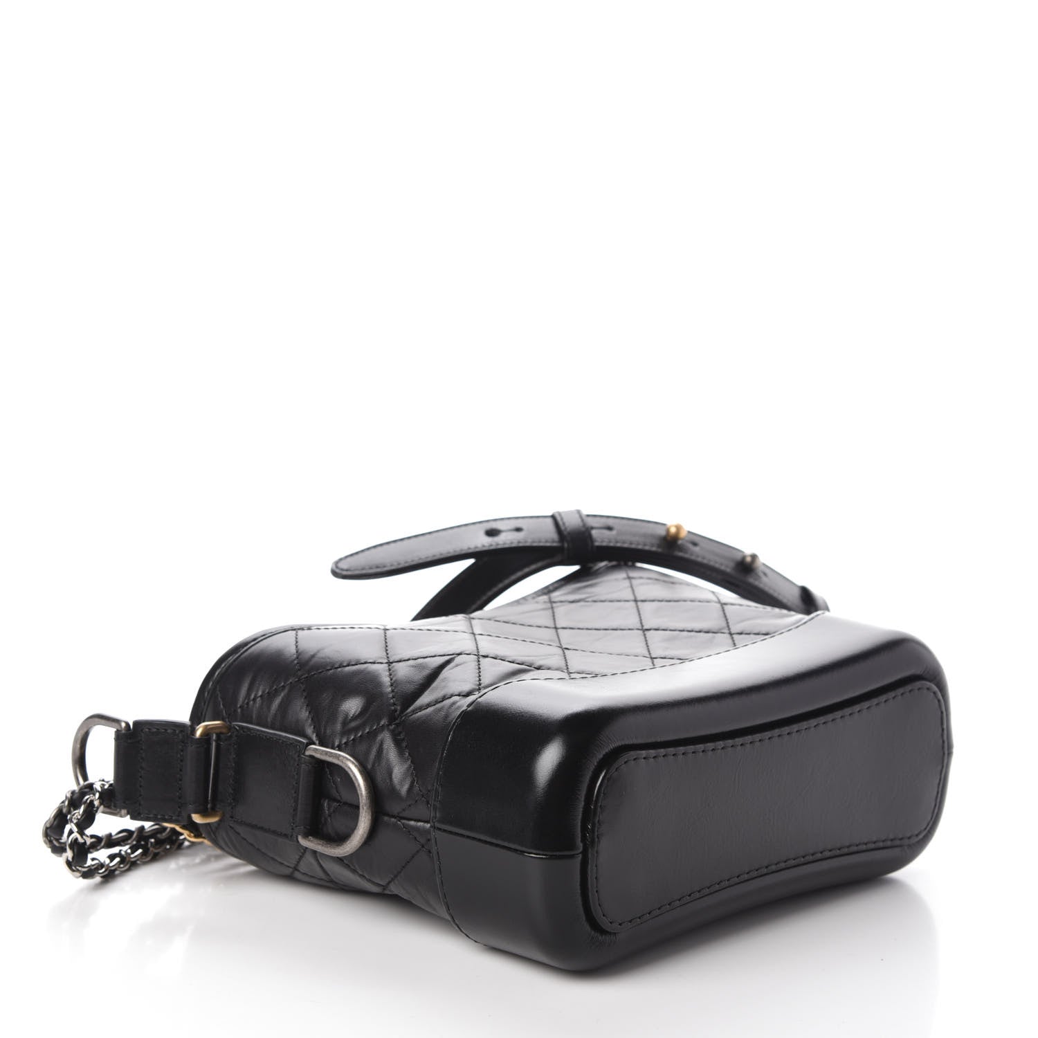 Chanel Aged Calfskin Quilted Small Gabrielle Hobo Black 4 of 10