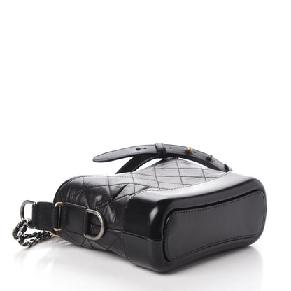 Chanel Aged Calfskin Quilted Small Gabrielle Hobo Black 4 of 10