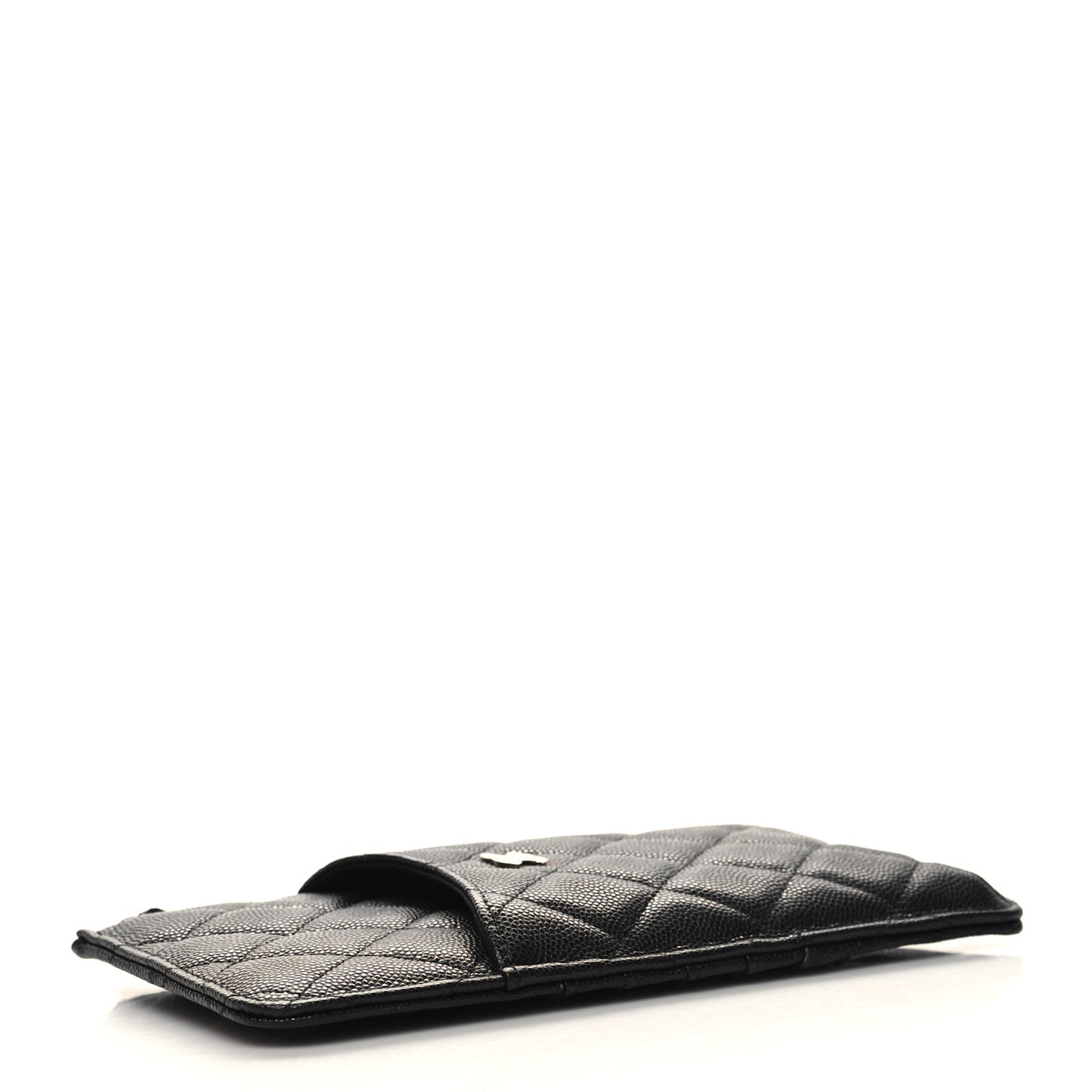 Caviar Quilted Classic Flat Wallet Pouch Black