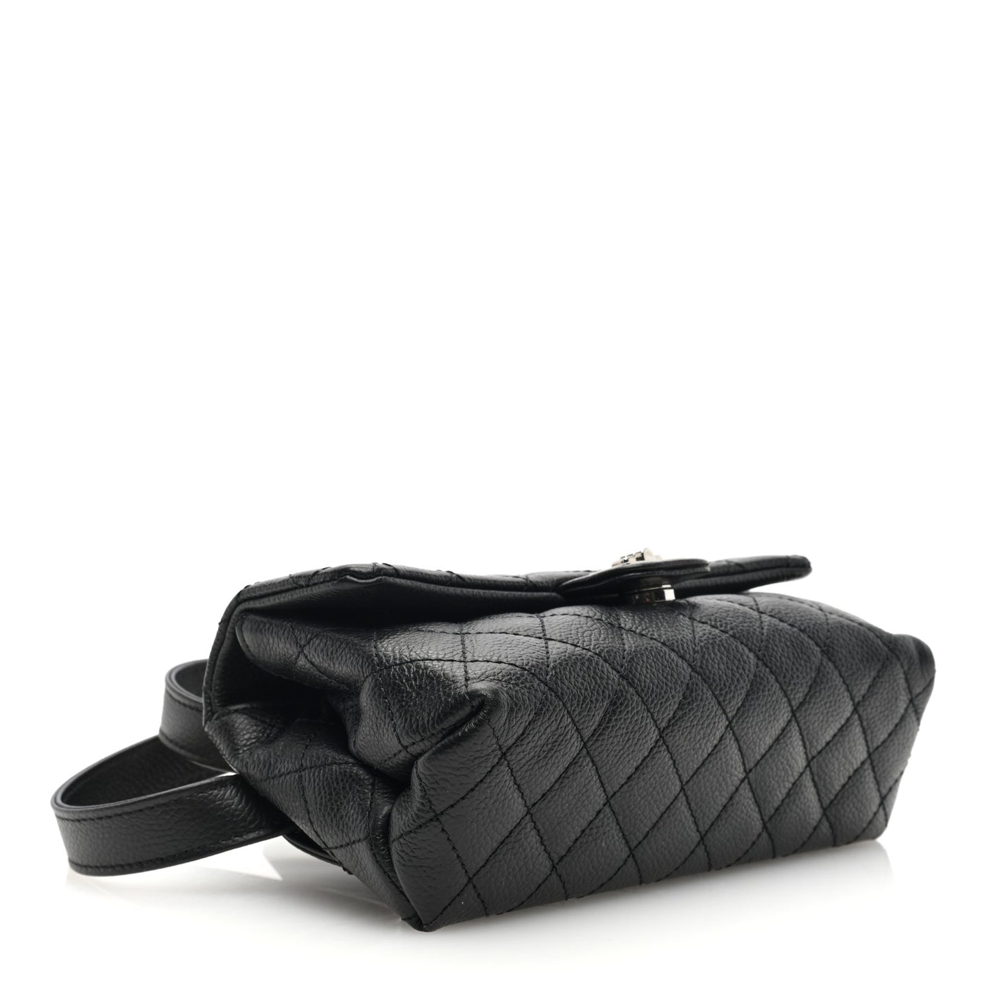 Grained Calfskin Quilted 2.55 Reissue Flap Belt Bag Clutch Black