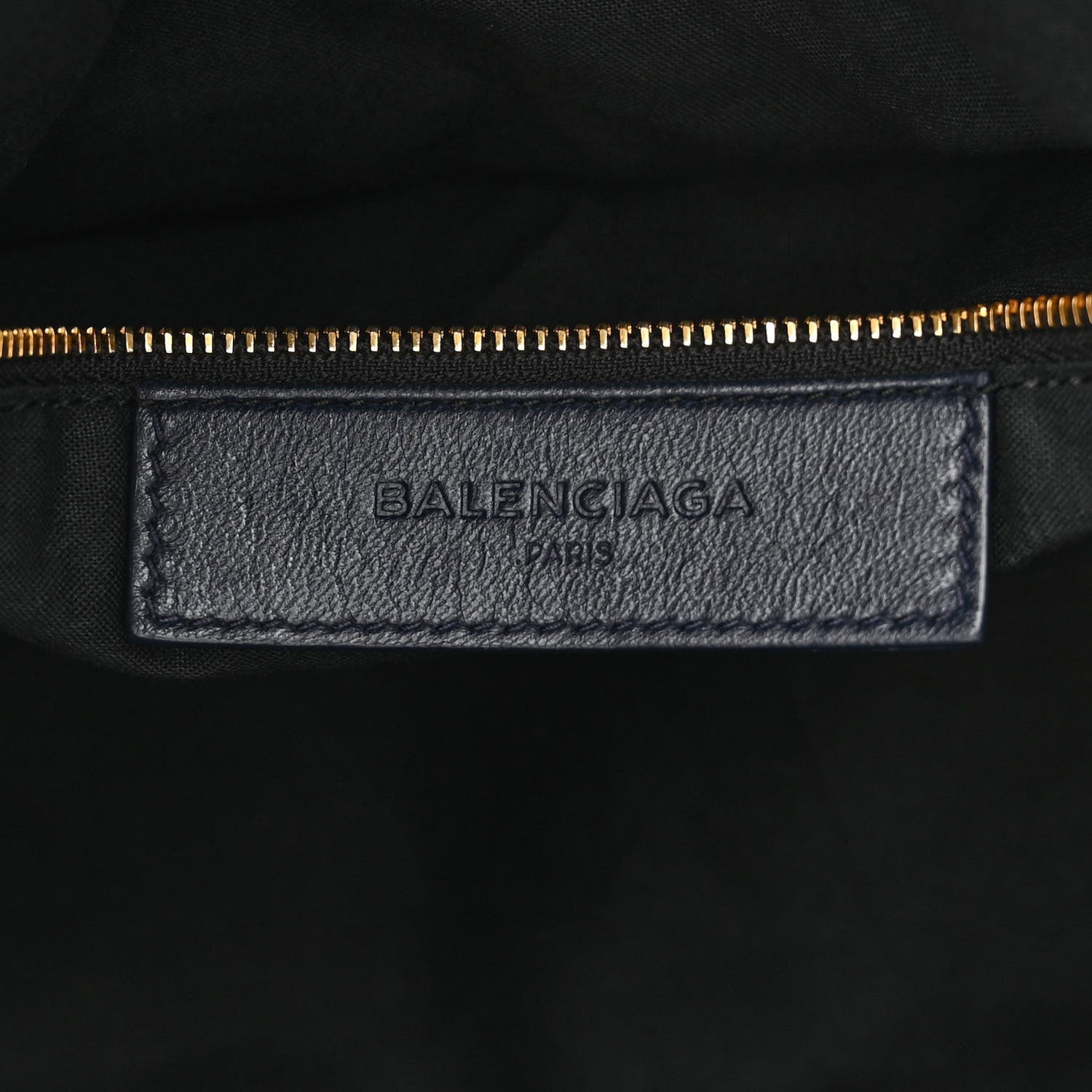 Balenciaga Chevre Gold Metallic Edge Hardware Velo Bleu Nuit Dark Sea 7 of 9