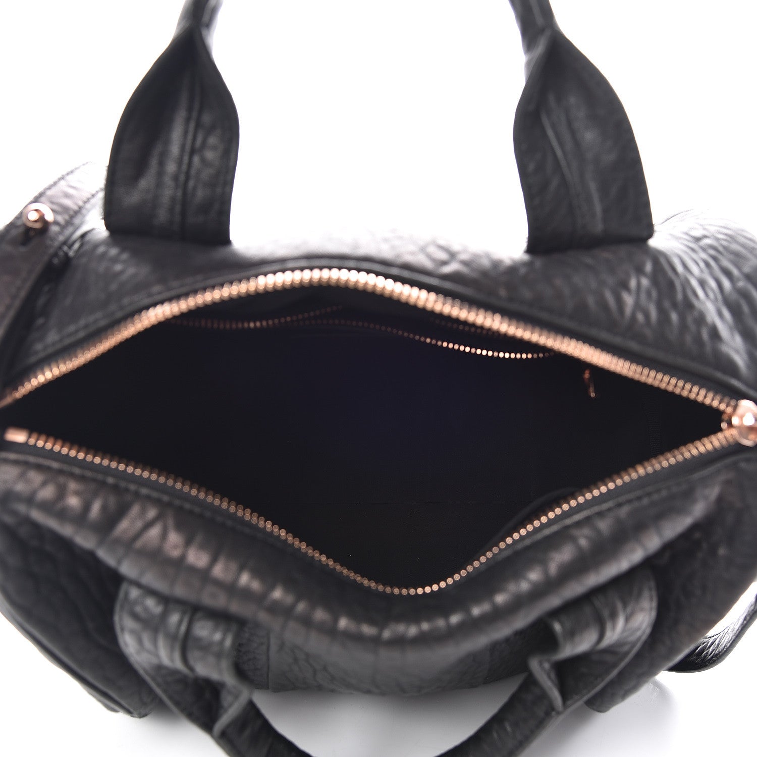 Alexander Wang Pebbled Lambskin Rocco Black Rose Gold Hardware 6 of 15