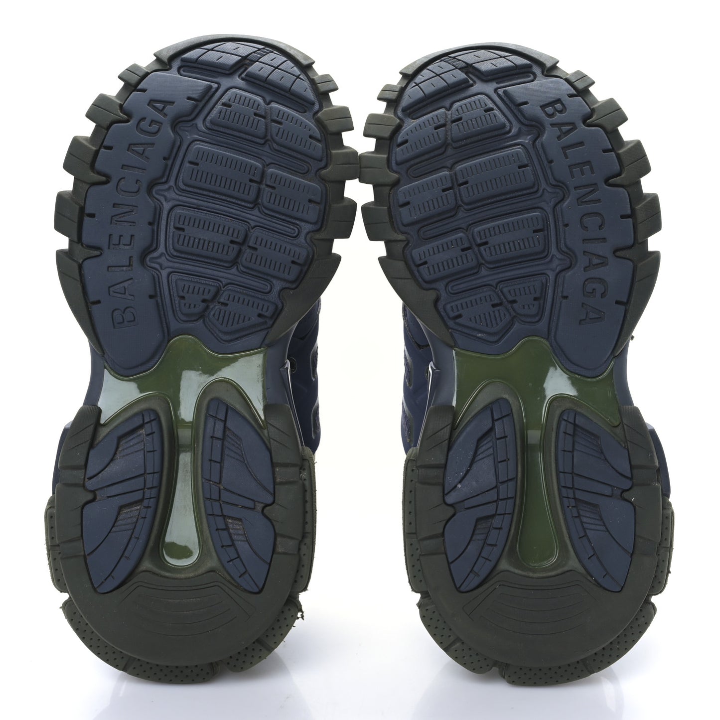 Mesh Rubber Tri-Color Womens Track Sneakers 38 Kaki Dark Grey Green