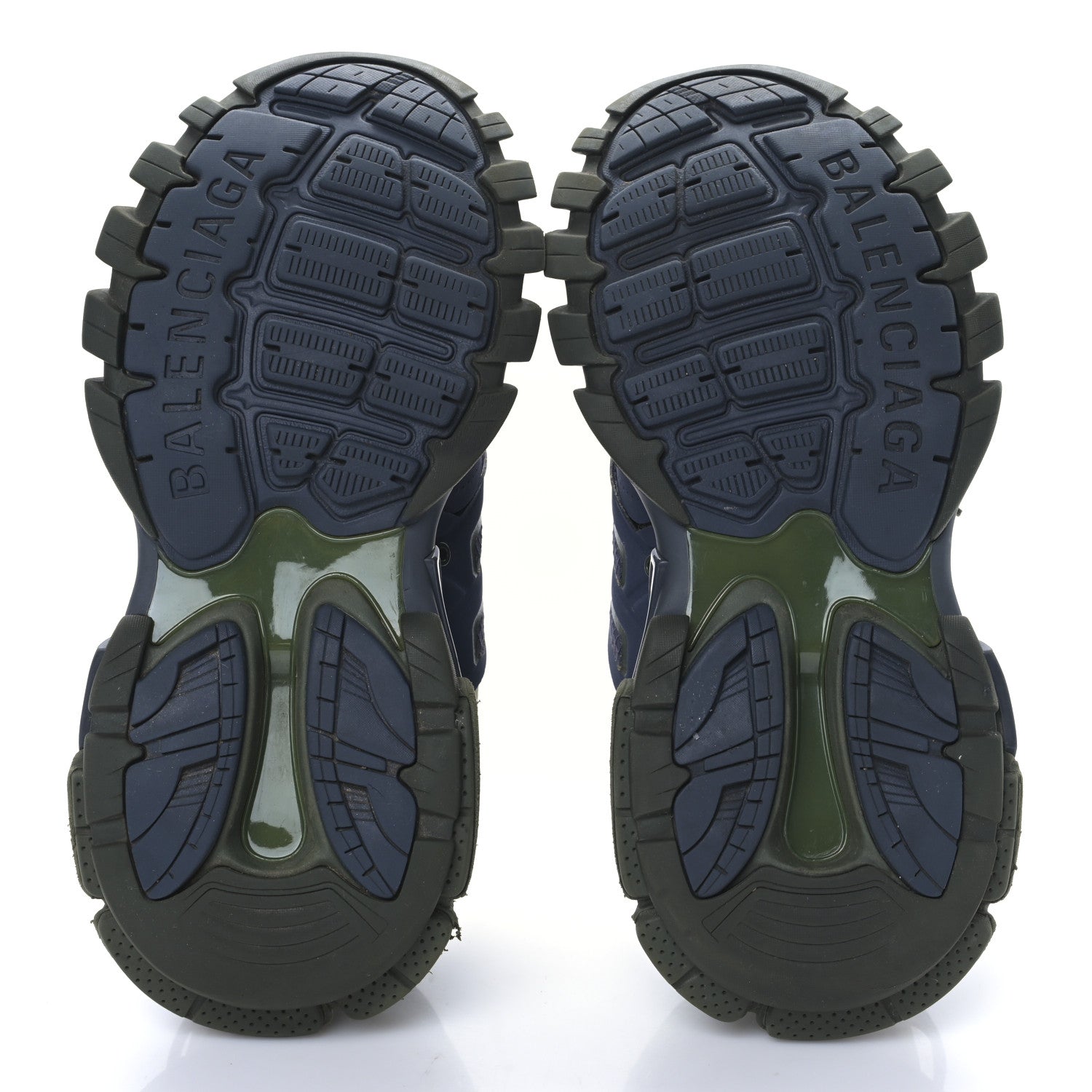 Balenciaga Mesh Rubber Tri-Color Womens Track Sneakers 38 Kaki Dark Grey Green 5 of 8