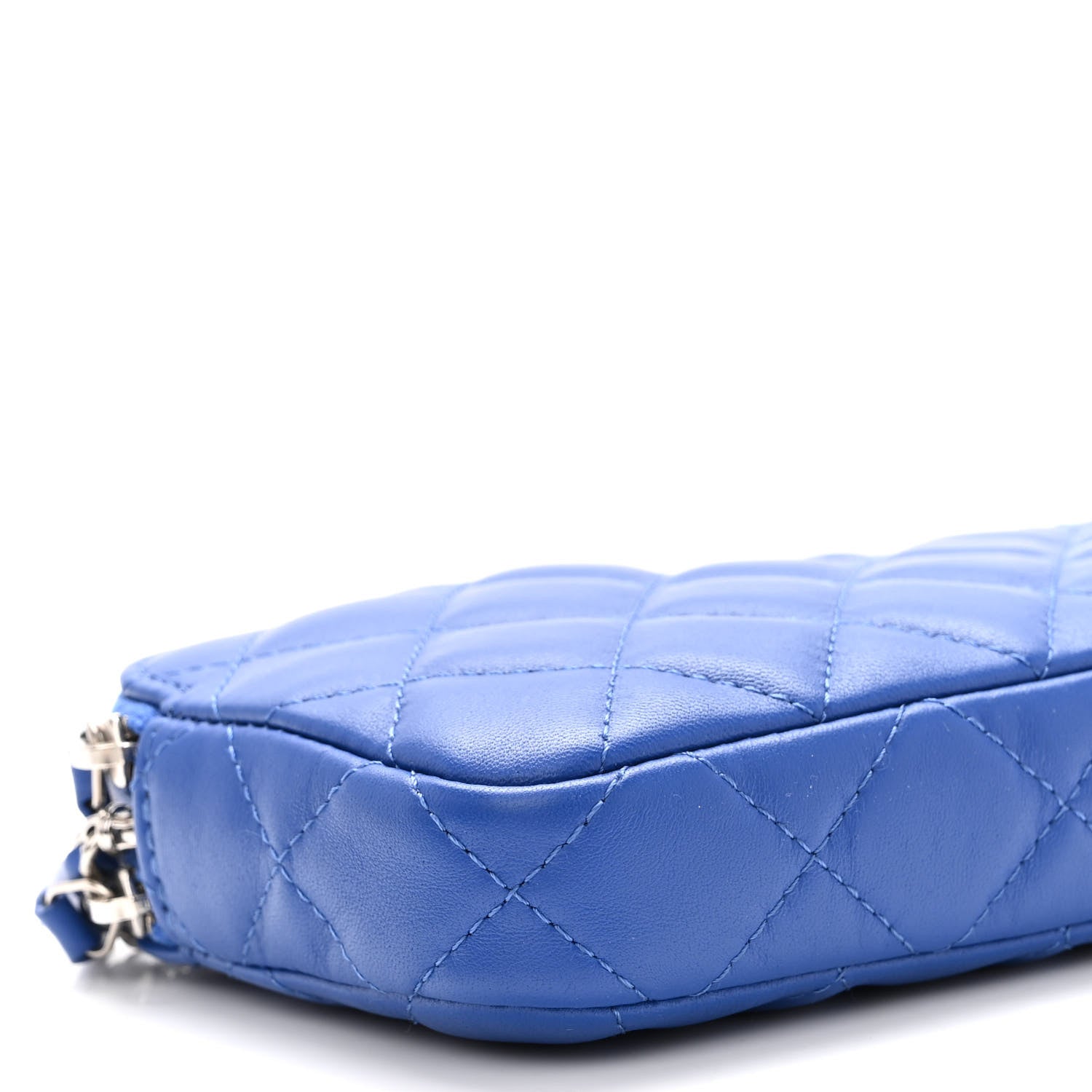 Chanel Lambskin Quilted Small Clutch With Chain Blue 11 of 13