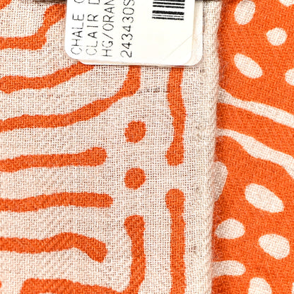 Hermes Silk Cashmere Clair De Lune Shawl 140 Orange Cuit Naturel 6 of 6