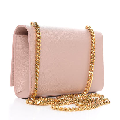 Saint Laurent Grain De Poudre Small Monogram Kate Satchel Pale Blush 3 of 12