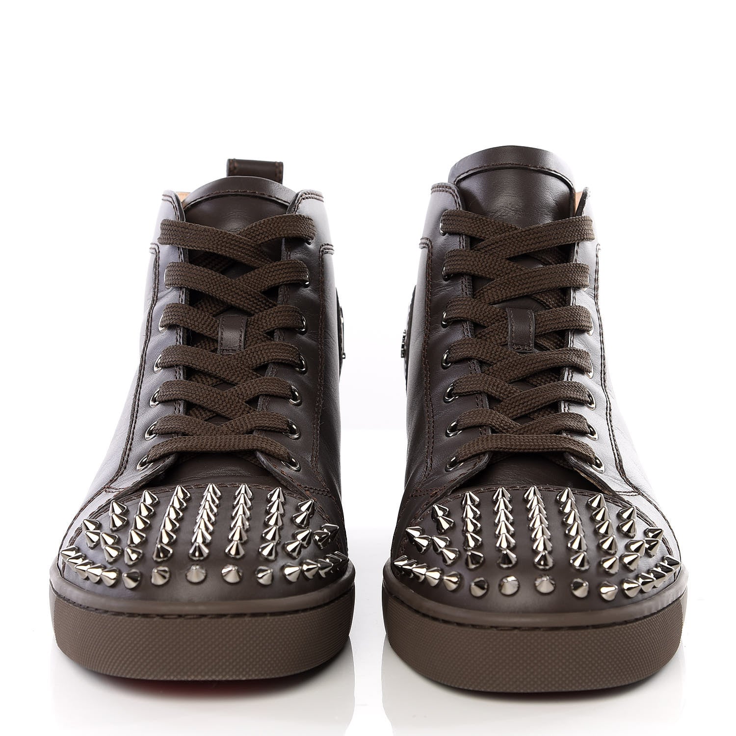 Christian Louboutin Calfskin Spikes Mens Lou Flat Sneakers 41.5 Grey 3 of 8