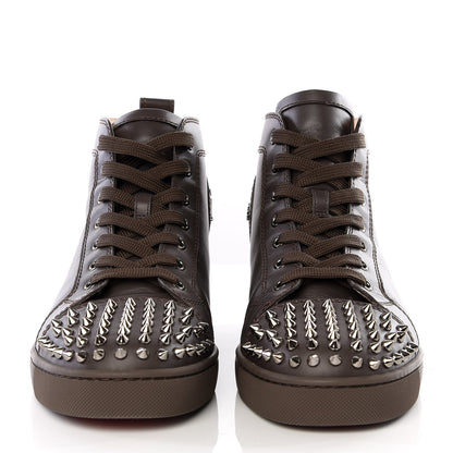 Christian Louboutin Calfskin Spikes Mens Lou Flat Sneakers 41.5 Grey 3 of 8