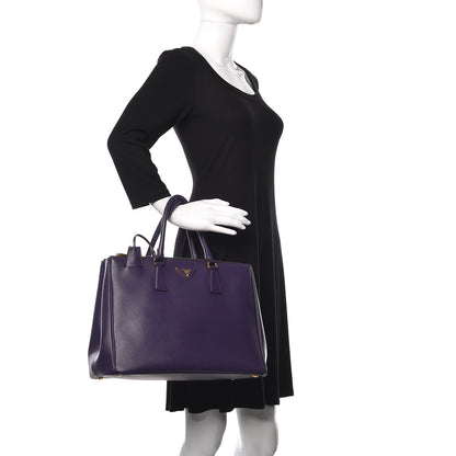 Prada Saffiano Large Galleria Double Zip Tote Uva 3 of 13