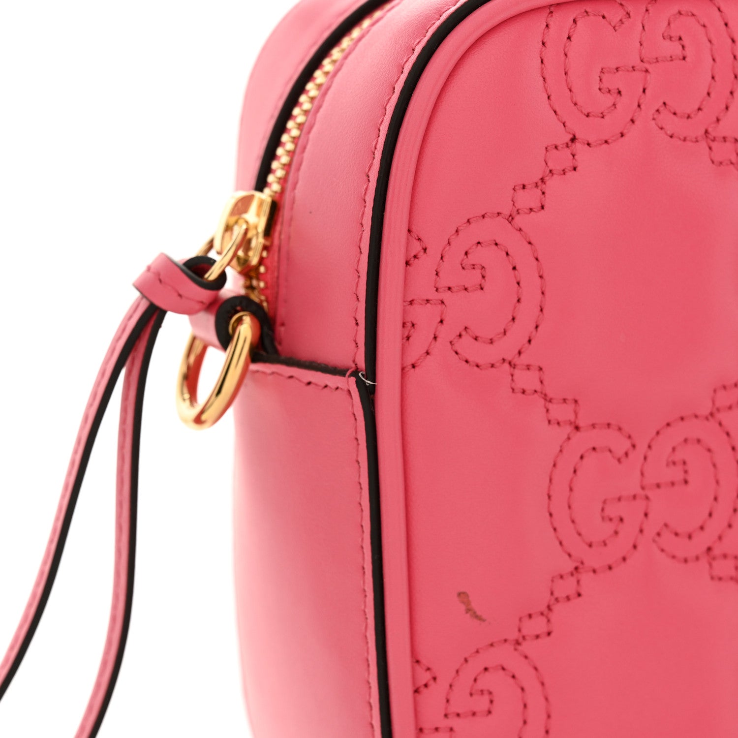 Gucci Calfskin GG Matelasse Small Shoulder Bag Rhodamine Pink Natural 11 of 13