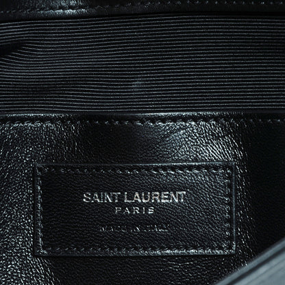 Saint Laurent Calfskin Monogramme Chevron Studded Shoulder Bag Black 7 of 8