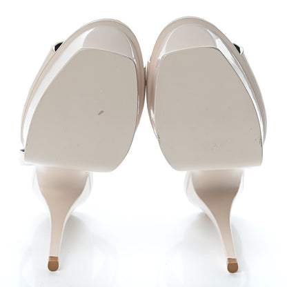 Saint Laurent Patent Tribute Lips Platform Sandals 37 Shadow Pink 7 of 9