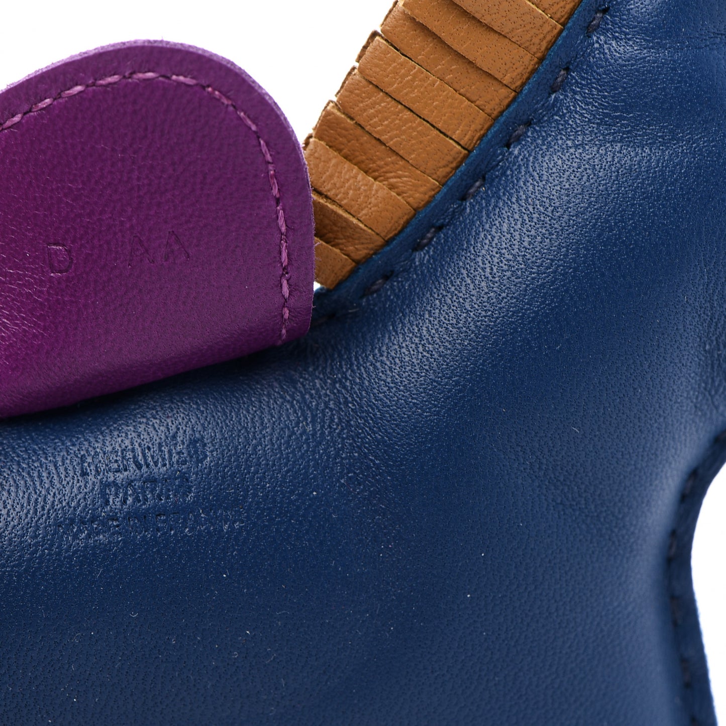 Milo Lambskin Grigri Rodeo Horse Bag Charm GM Bleu de Malte Kraft Violet