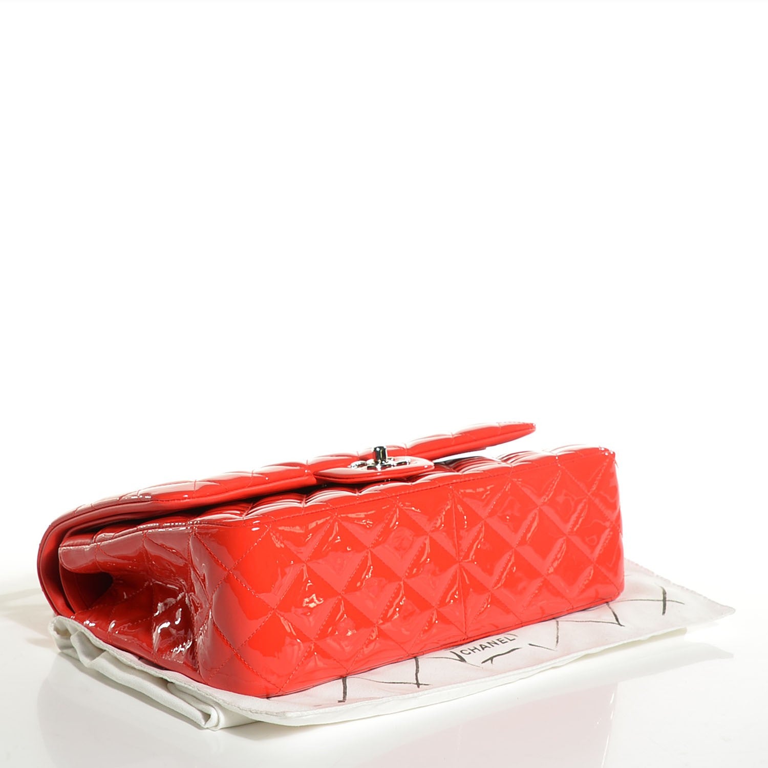 Chanel Patent Quilted Jumbo Double Flap Red 4 of 8