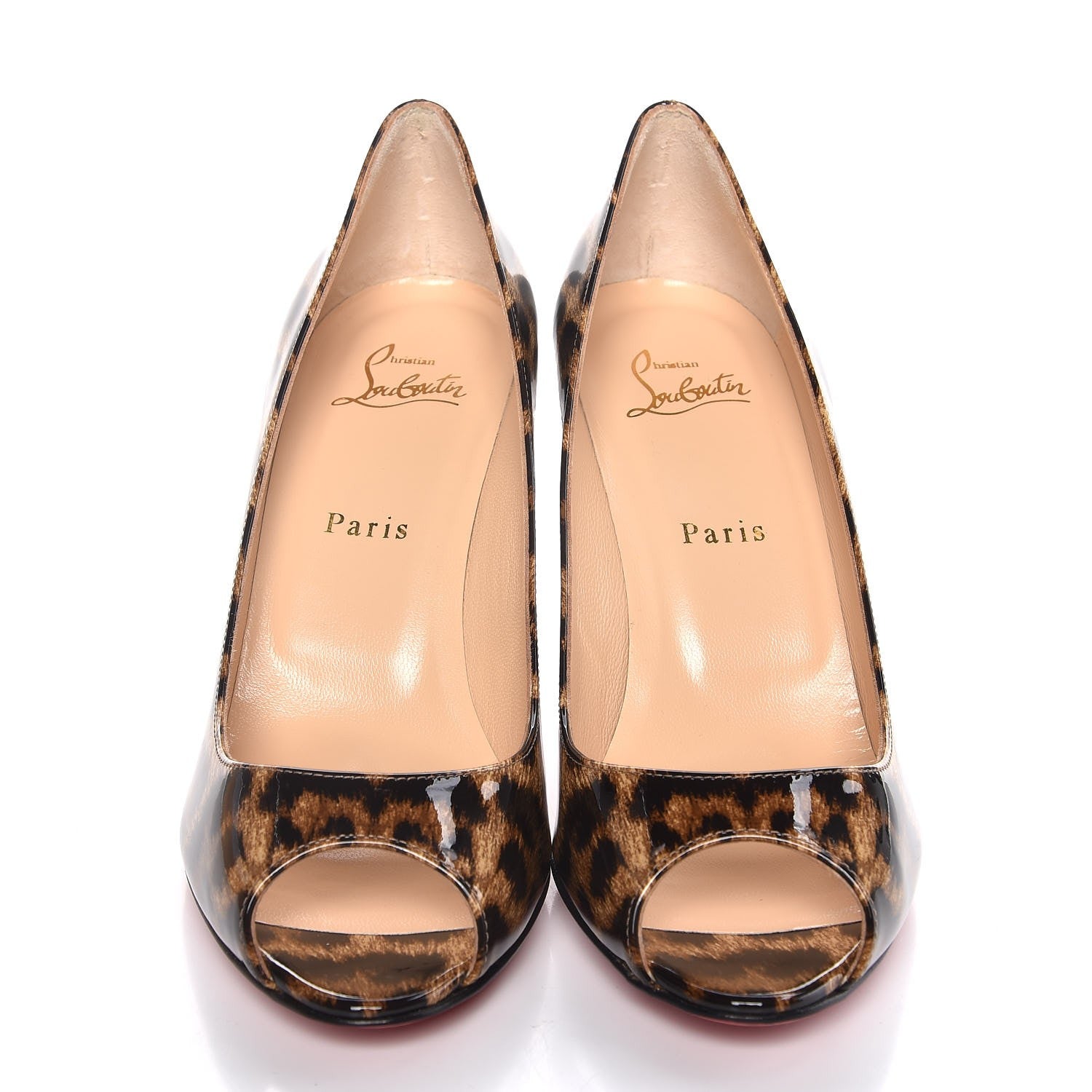 Christian Louboutin Patent Leopard Yootish 85 Pumps 39 Brown 2 of 8