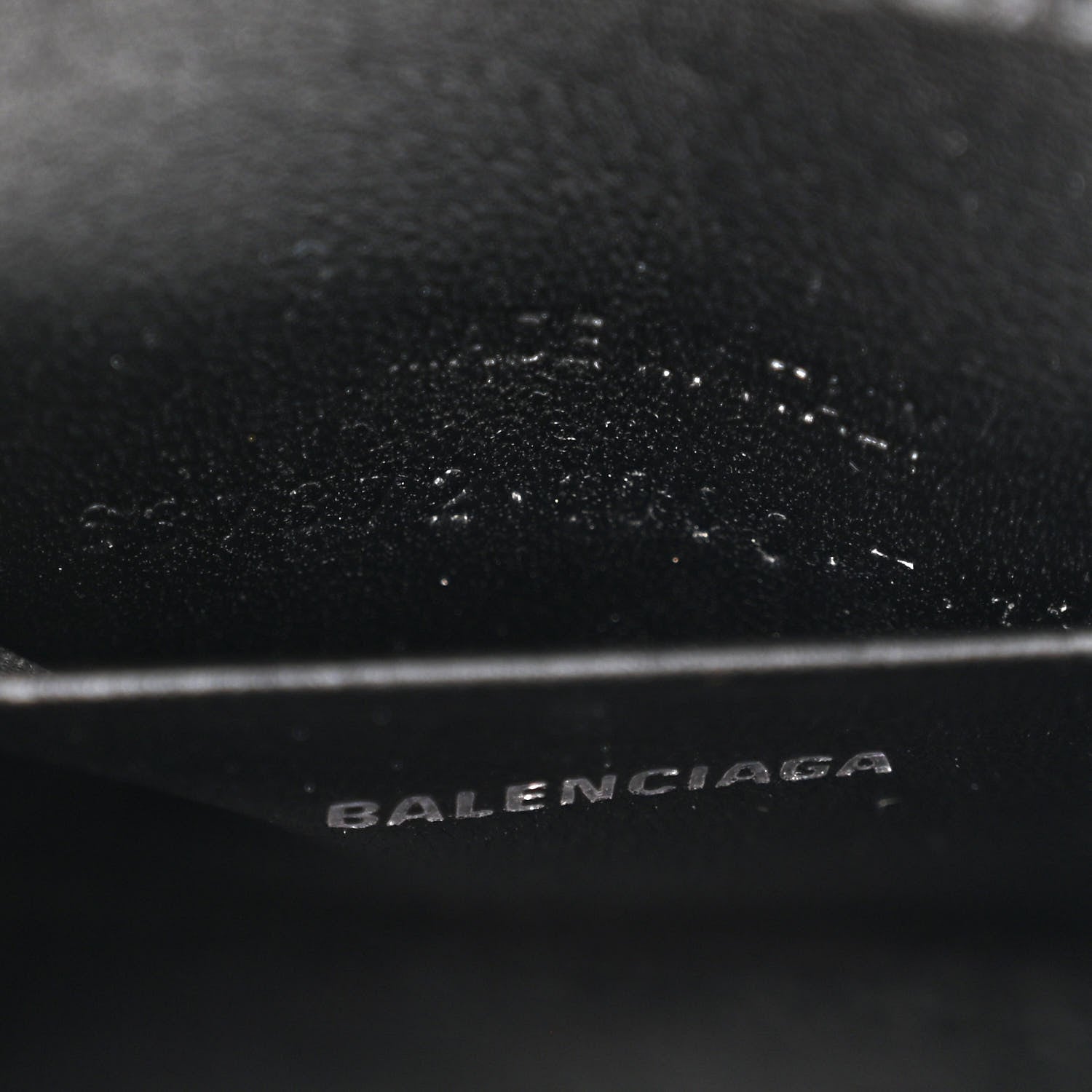 Balenciaga Shiny Calfskin Monochrome Crocodile Embossed Hourglass Top Handle Bag Mini Black 8 of 11
