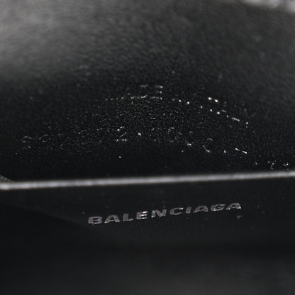 Balenciaga Shiny Calfskin Monochrome Crocodile Embossed Hourglass Top Handle Bag Mini Black 8 of 11