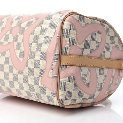 Louis Vuitton Damier Azur Tahitienne Speedy Bandouliere 30 Rose Ballerine 9 of 10
