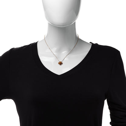 Van Cleef & Arpels 18K Yellow Gold Tiger Eye Vintage Alhambra Pendant Necklace 2 of 5