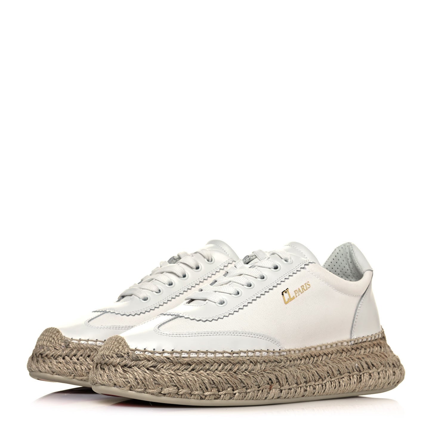 Toile Calfskin Espasneak Flat Sneaker 40 Ivory